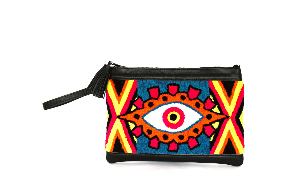 Santa Rita Handmade Tribal + Leather Clutch